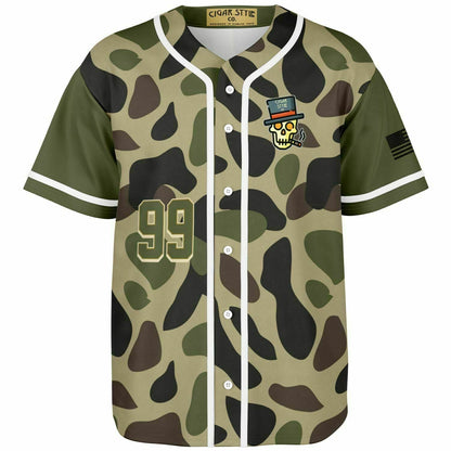 Smokin' Army Camo Baseball Jersey - Cigar Style Jerseys - Cigar Style Co.