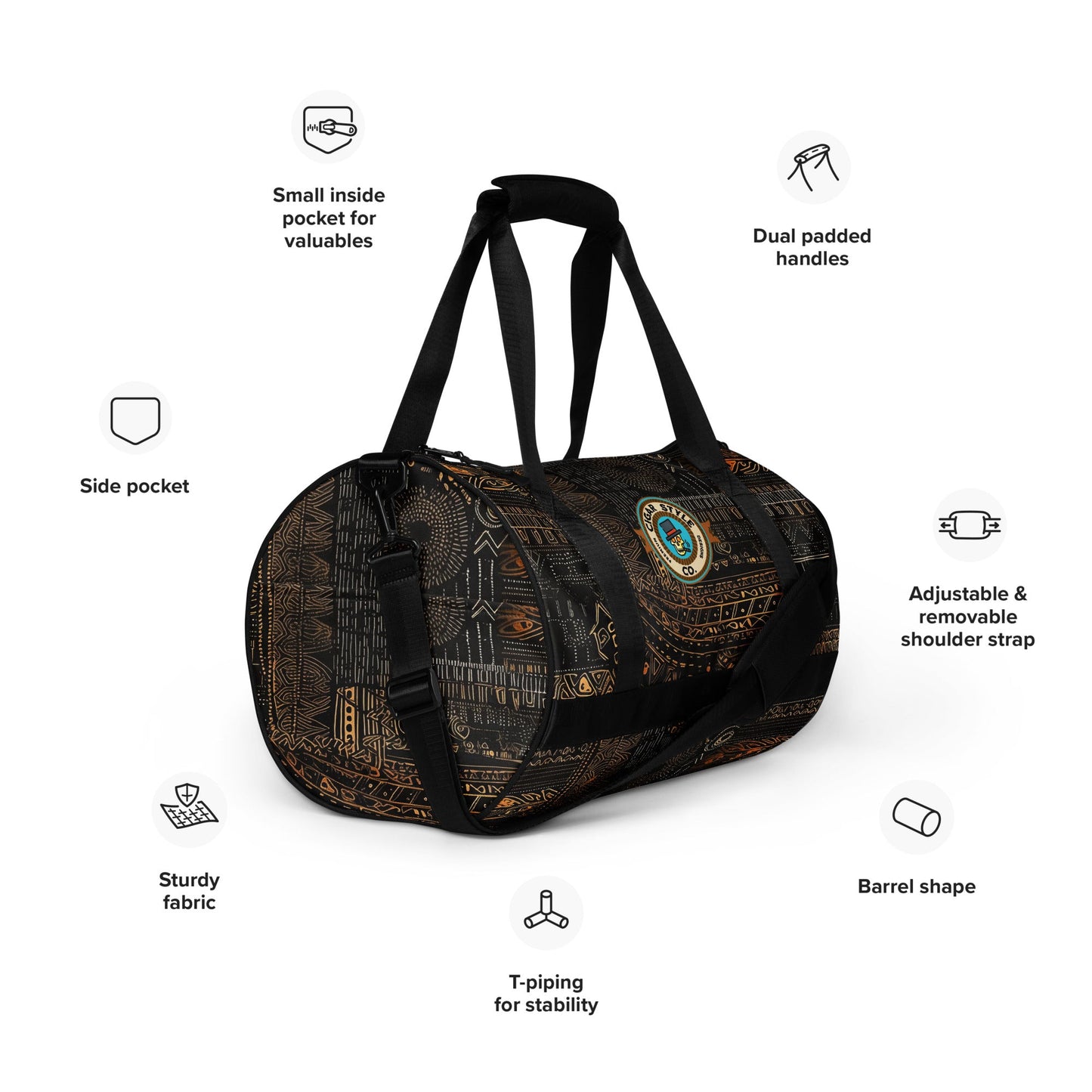 Smokin' Dark Tribal Cigar Duffel Bag - Cigar Style Bags - Cigar Style Co.