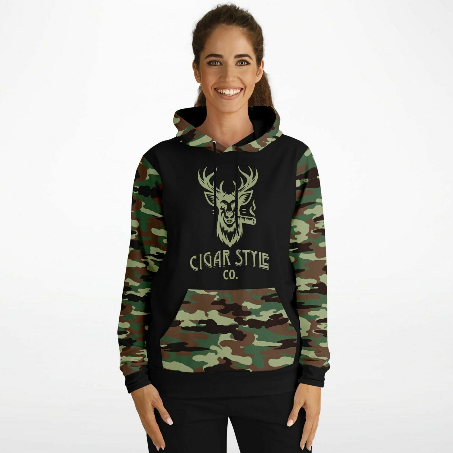 Smokin' Deer Hoodie - Cigar Style Hoodies - Cigar Style Co.