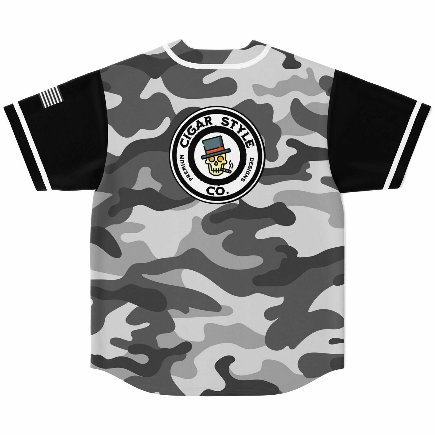 Smokin' Gray Camo Baseball Jersey - Cigar Style Jerseys - Cigar Style Co.