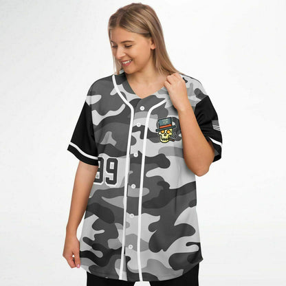 Smokin' Gray Camo Baseball Jersey - Cigar Style Jerseys - Cigar Style Co.