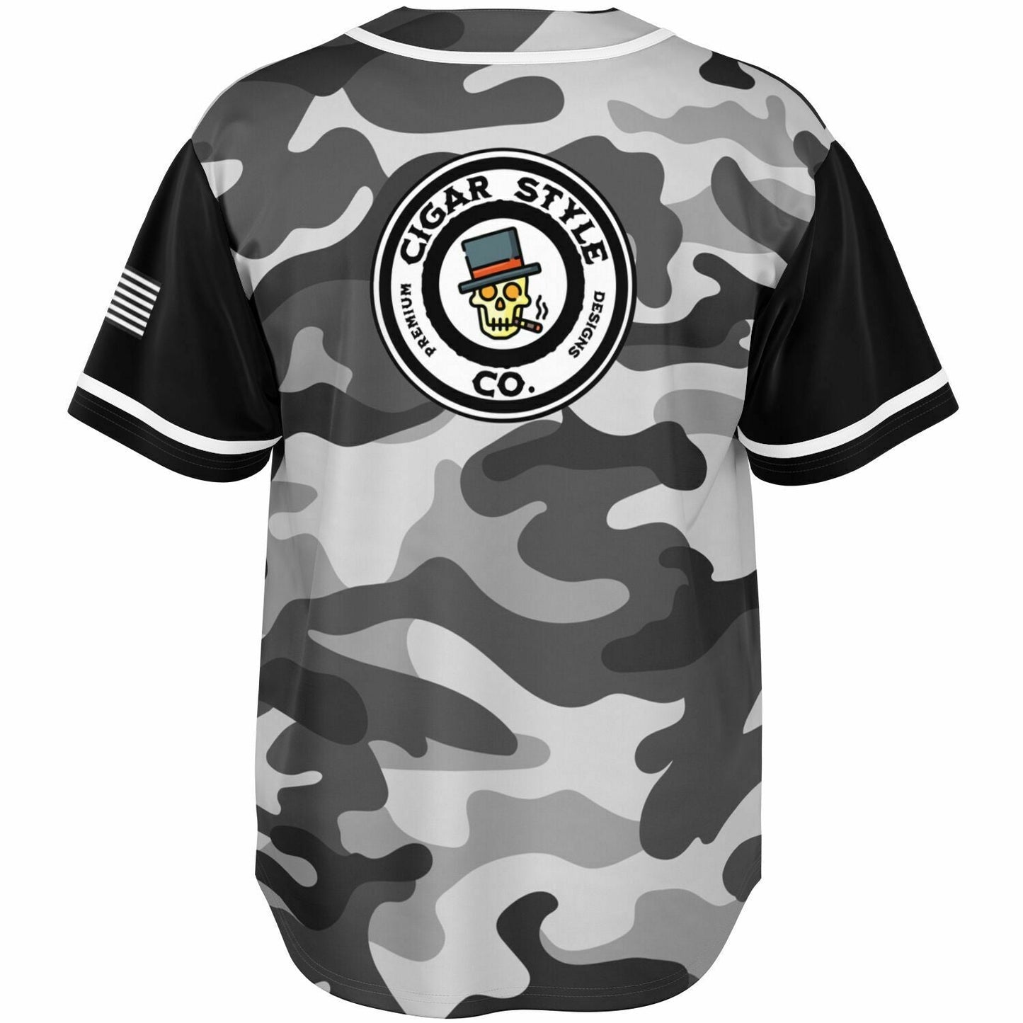 Smokin' Gray Camo Baseball Jersey - Cigar Style Jerseys - Cigar Style Co.