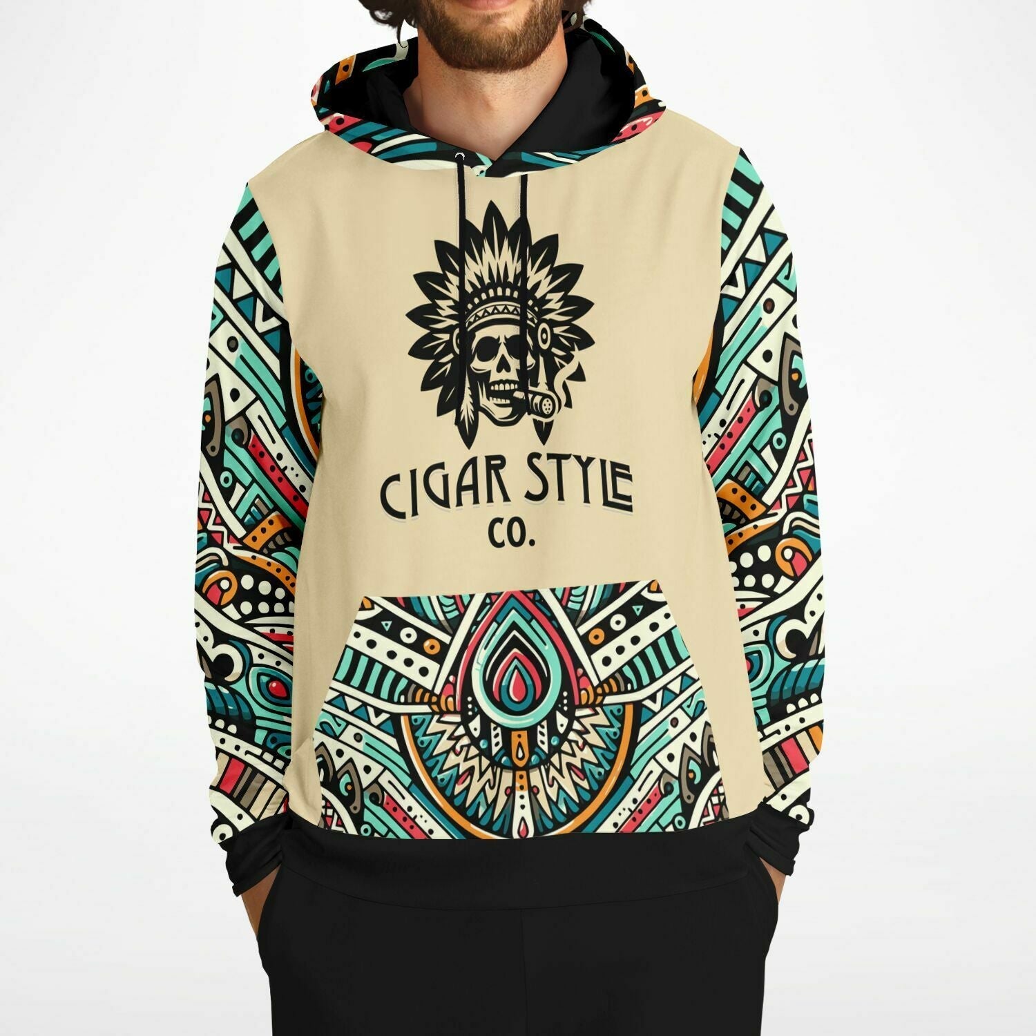 Smokin' Indian Skull Hoodie - Cigar Style Hoodies - Cigar Style Co.