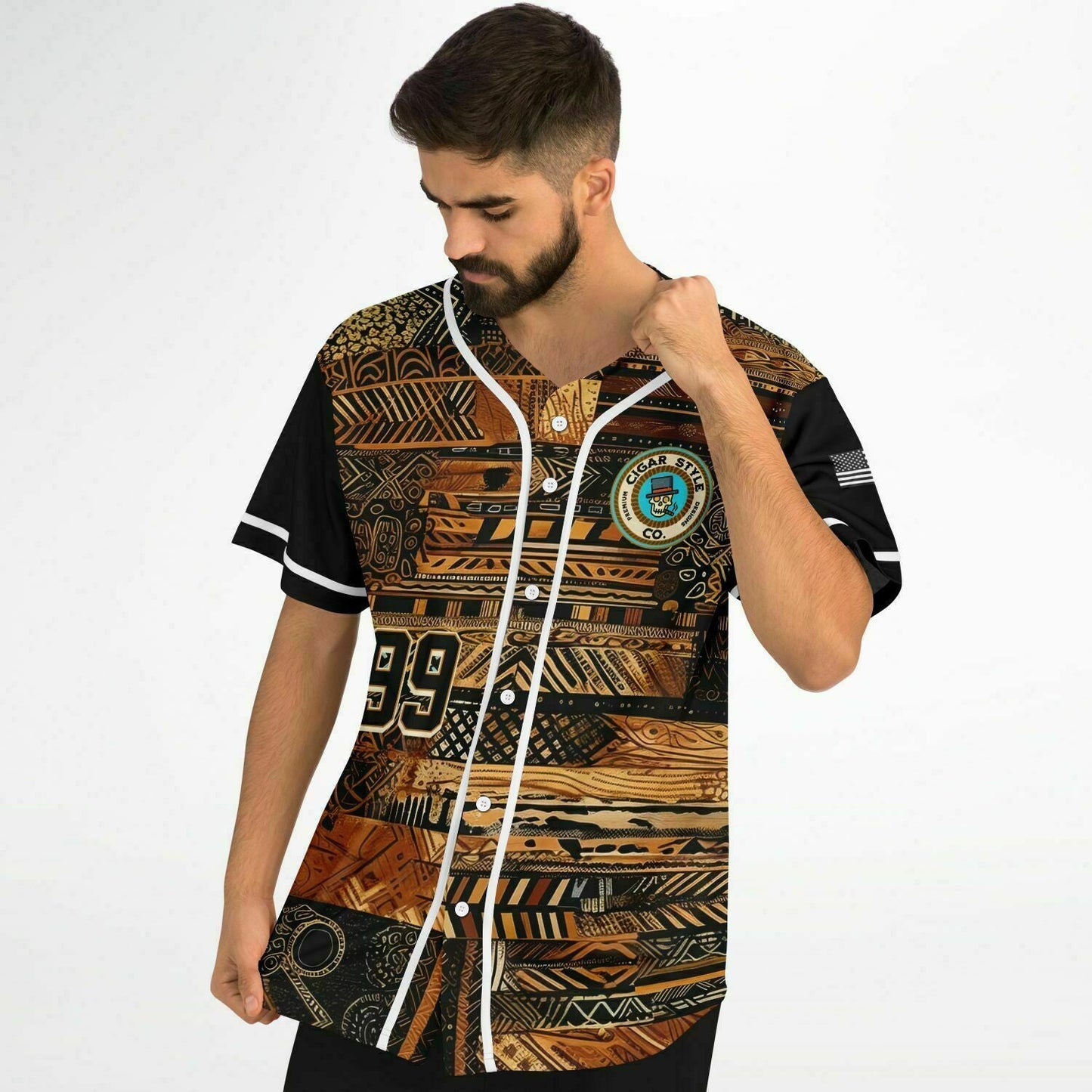 Smokin' Tribal Baseball Jersey - Cigar Style Jerseys - Cigar Style Co.