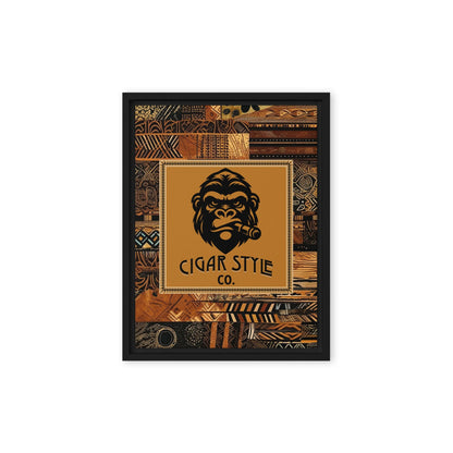 Smokin' Tribal Gorilla Framed Canvas - Cigar Style Wall Art - Cigar Style Co.