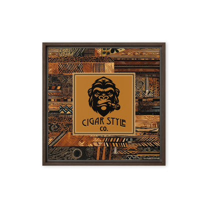 Smokin' Tribal Gorilla Framed Canvas - Cigar Style Wall Art - Cigar Style Co.