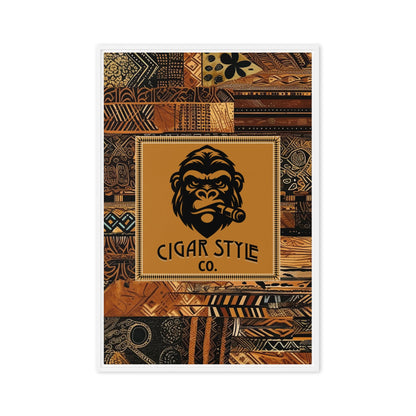 Smokin' Tribal Gorilla Framed Canvas - Cigar Style Wall Art - Cigar Style Co.