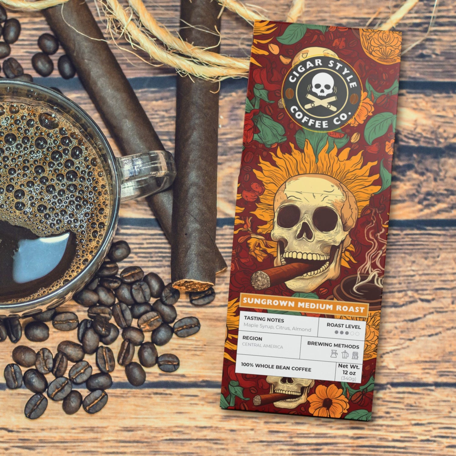 Sun Grown Medium Roast Coffee - Cigar Style Coffee Co. - Cigar Style Co.