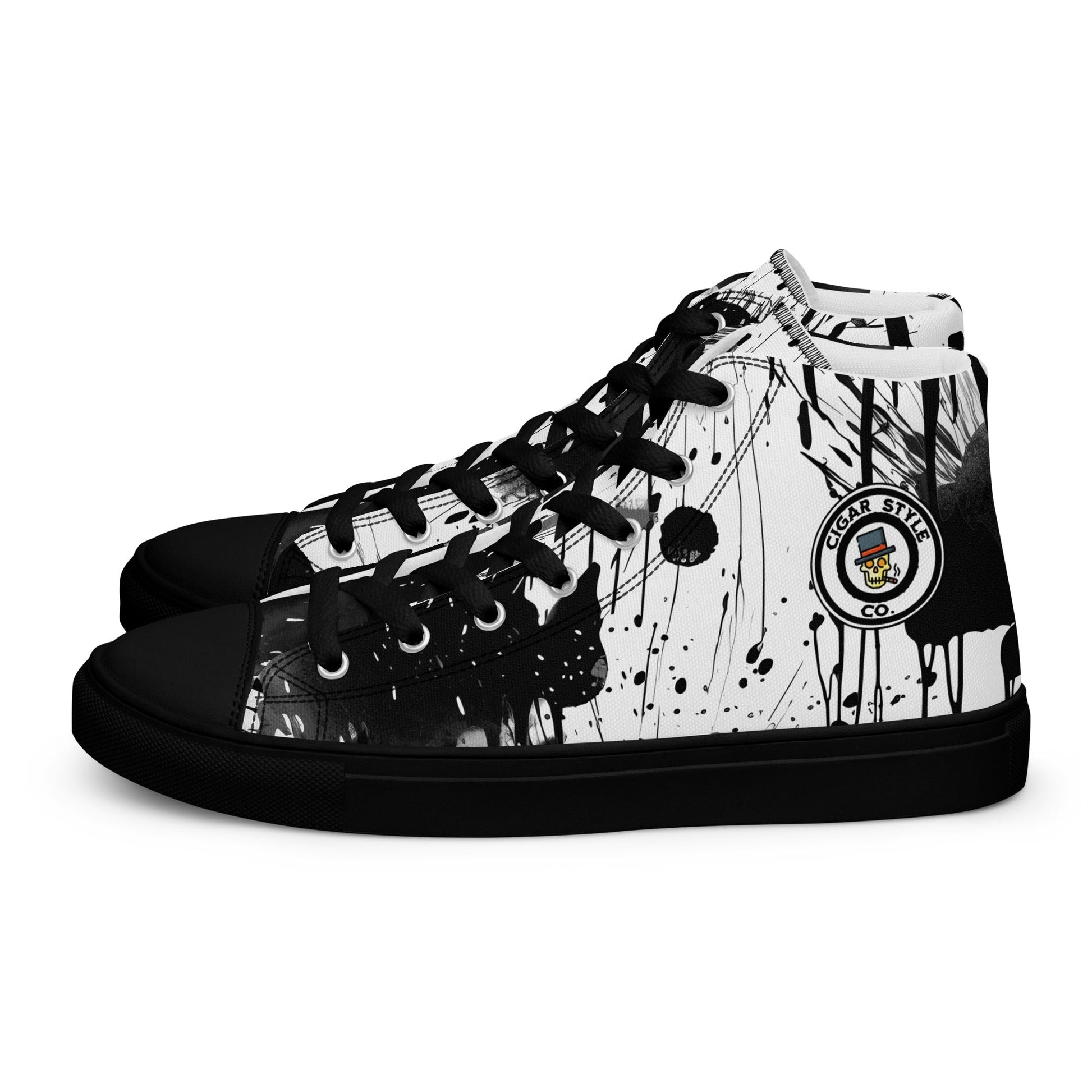 White Street Style High Top Canvas Shoes - Cigar Style Shoes - Cigar Style Co.