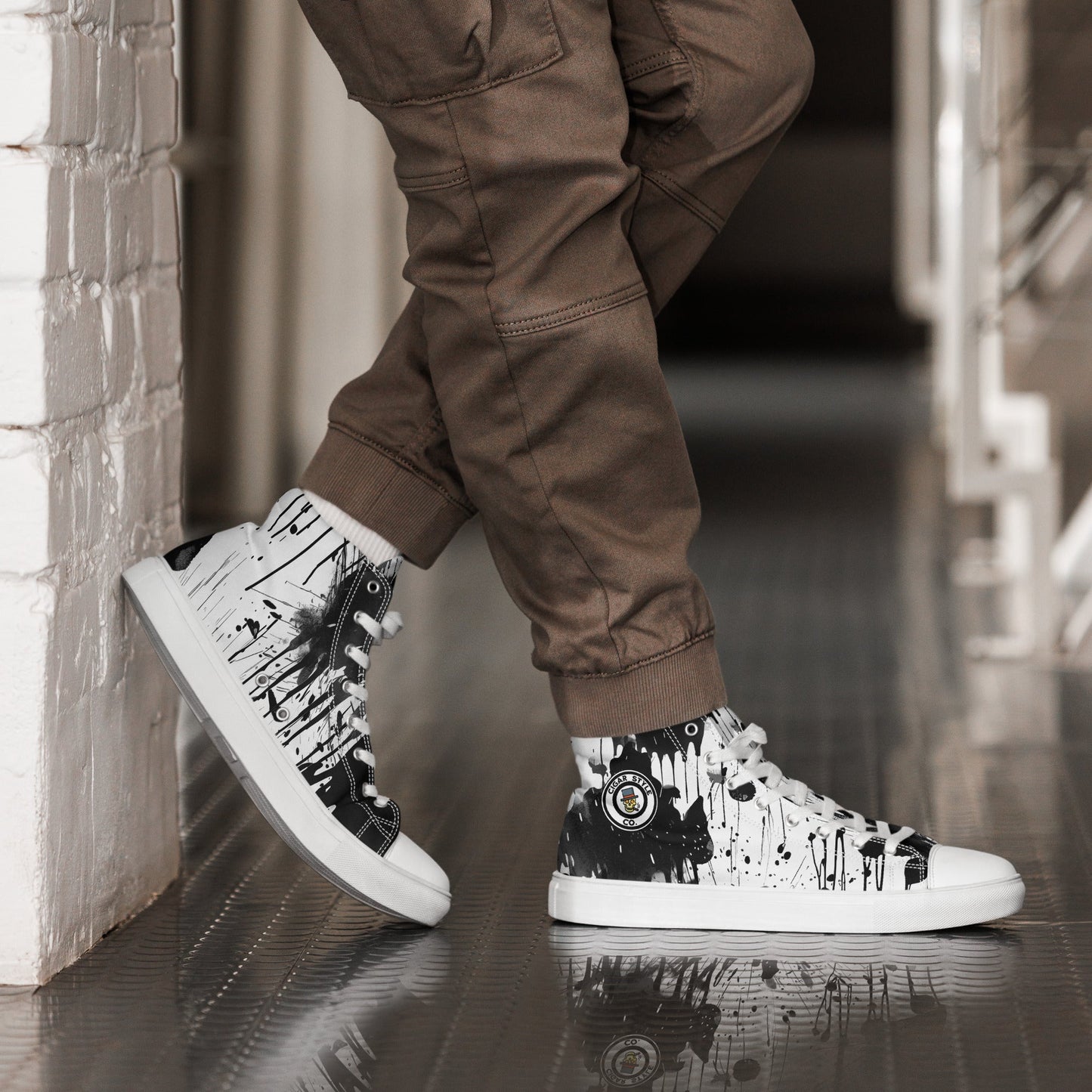 White Street Style High Top Canvas Shoes - Cigar Style Shoes - Cigar Style Co.