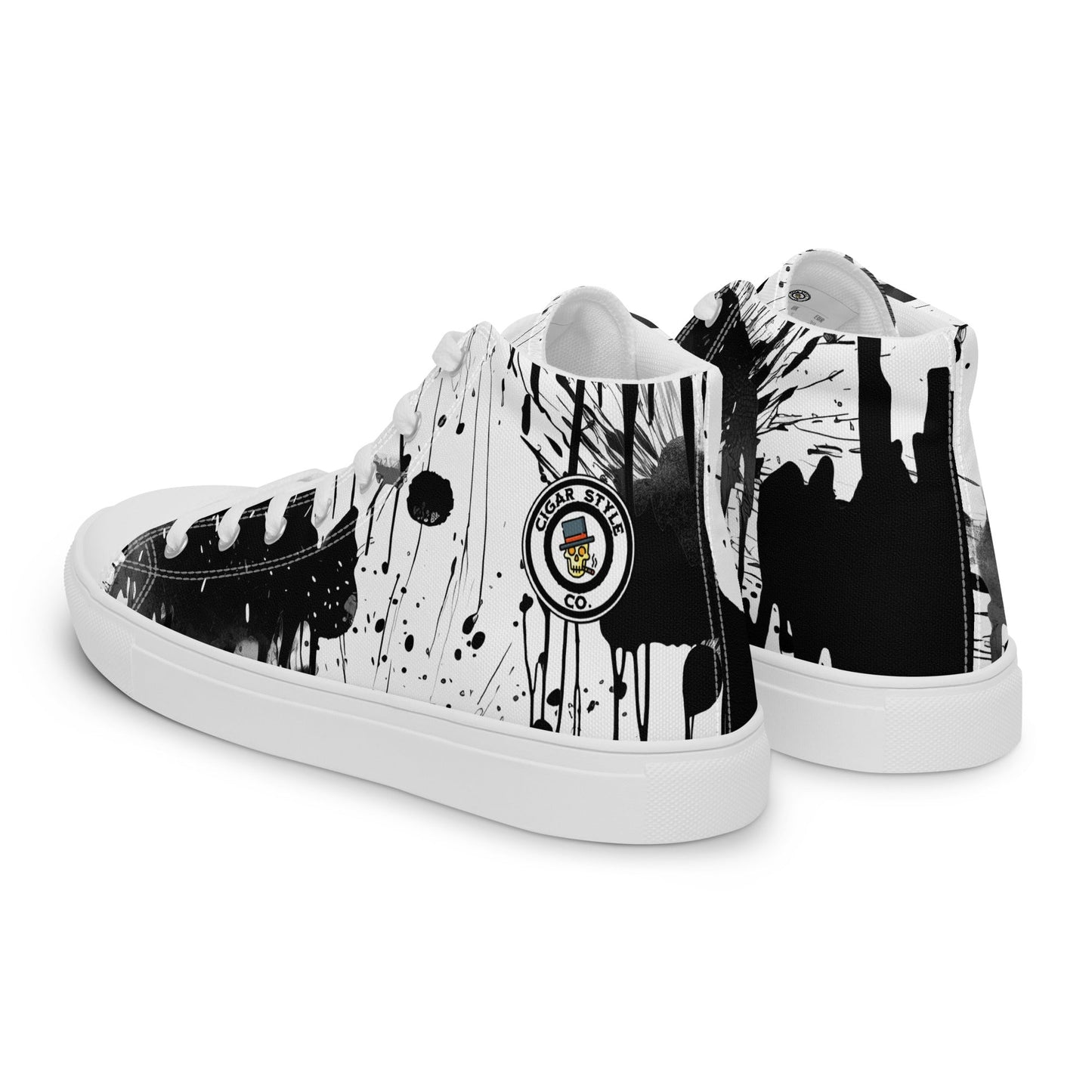 White Street Style High Top Canvas Shoes - Cigar Style Shoes - Cigar Style Co.