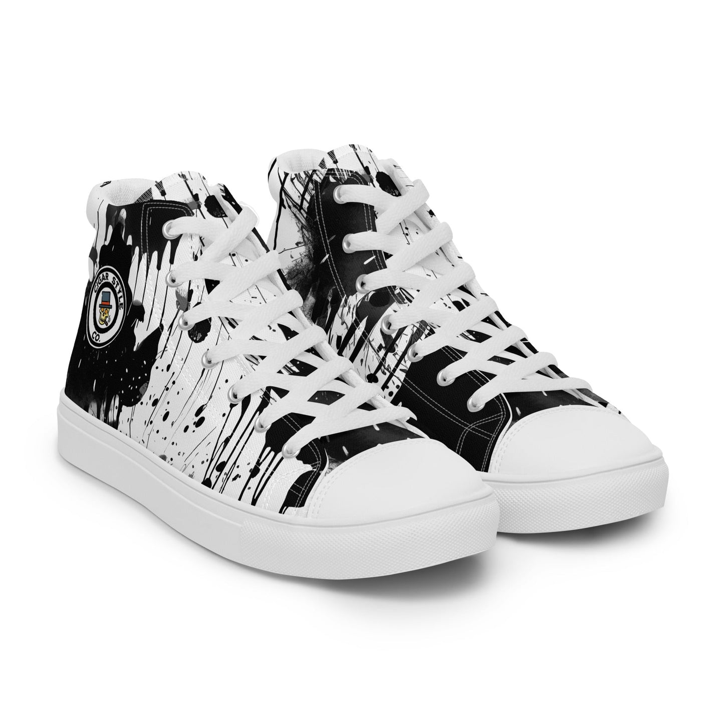 White Street Style High Top Canvas Shoes - Cigar Style Shoes - Cigar Style Co.