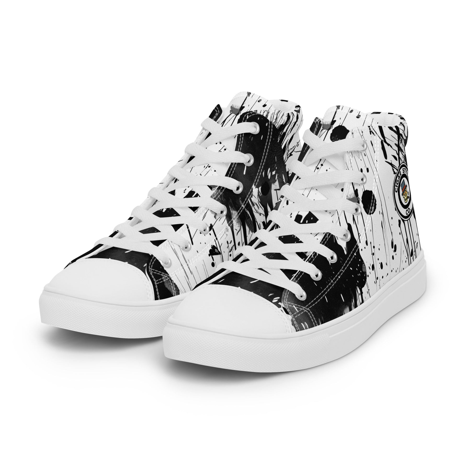 White Street Style High Top Canvas Shoes - Cigar Style Shoes - Cigar Style Co.