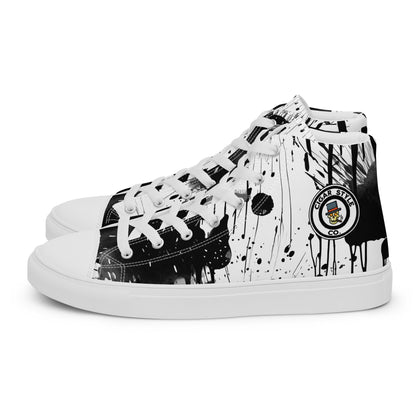 White Street Style High Top Canvas Shoes - Cigar Style Shoes - Cigar Style Co.