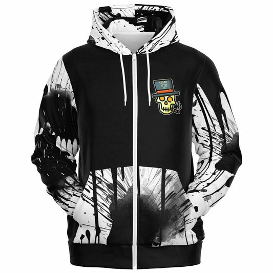 White Street Style Zip Hoodie - Cigar Style Zip Hoodies - Cigar Style Co.